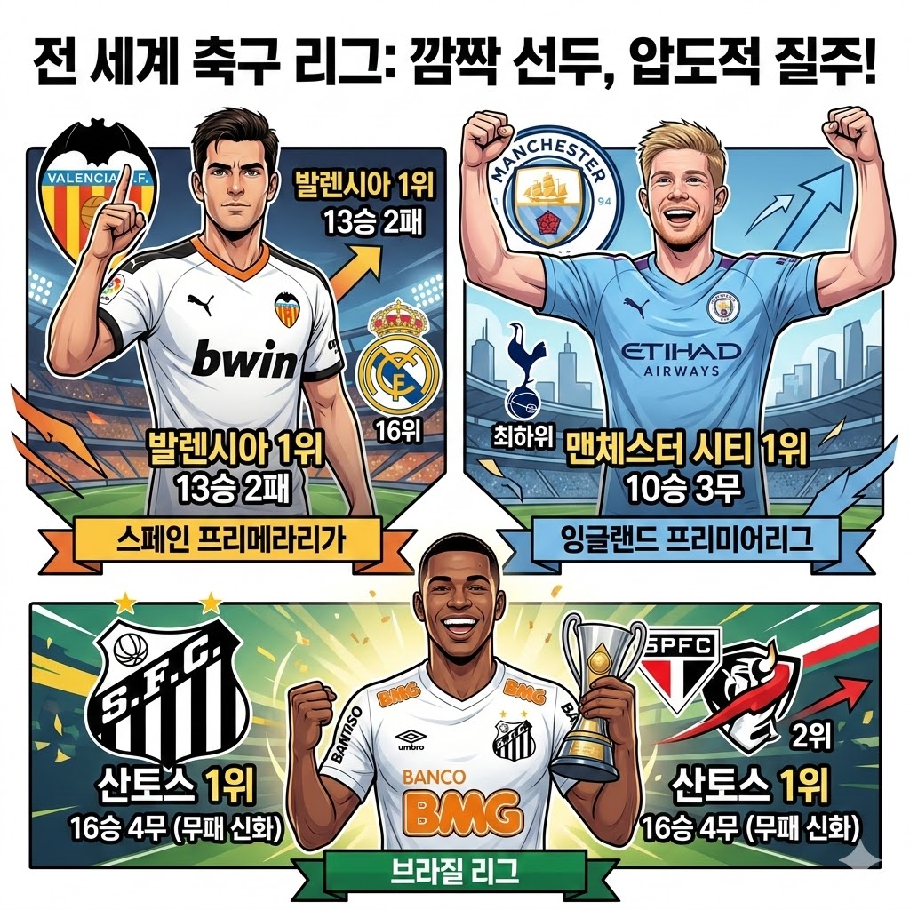 *....발렌시아, 프리메라리가 깜짝 선두 질주*....노